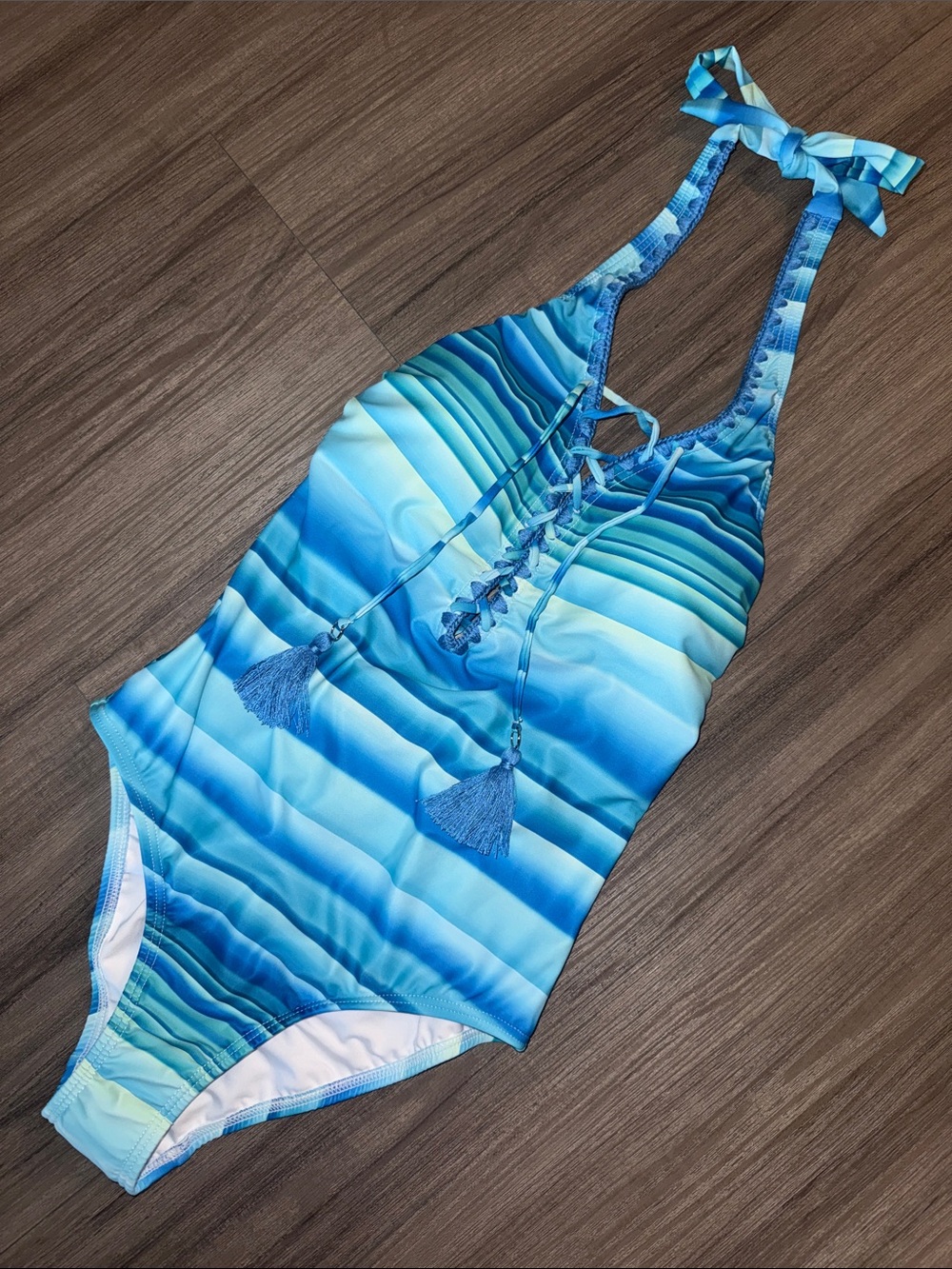 Venus Blue Ombre Halter One-Piece Swimsuit